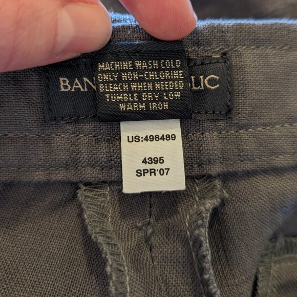 Banana Republic NWT 100% Linen Martin Fit Pant Charcoal Size 12 - Picture 9 of 11